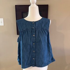 GAP Blue Denim Button-Front Blouse